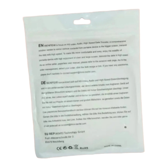 Benfei HDMI Male to Male Adapter Cable B_US_A_96 Black New - Picture 2 of 4